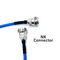 NK Konektor ke NK Konektor Kabel RF koaksial biru semua tembaga Suhu tinggi Frekuensi tinggi komunikasi sinyal pria