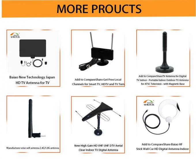 UHF 470 - 862MHz 100 Miles Antena TV Digital Dengan Basis Magnet 4