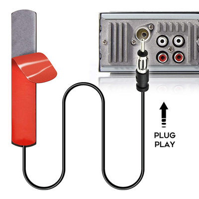 DIN Plug Adhesive Patch Mobil Disembunyikan AM FM Radio Antenna untuk Kendaraan Truk Stereo Head Unit Penerima