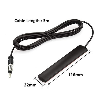 DIN Plug Adhesive Patch Mobil Disembunyikan AM FM Radio Antenna untuk Kendaraan Truk Stereo Head Unit Penerima
