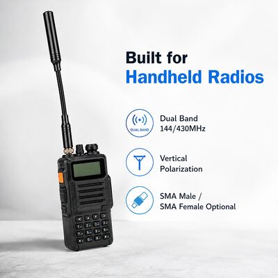 Antenna Boomerang Taktis, Dual Band 144/430MHz Antenna Radio Ham Portable dengan Antarmuka SMA Opsional